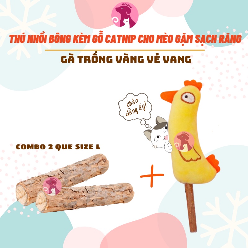 ❤️THÚ NHỒI BÔNG KÈM GỖ CATNIP CHO MÈO GẶM SẠCH RĂNG☯️