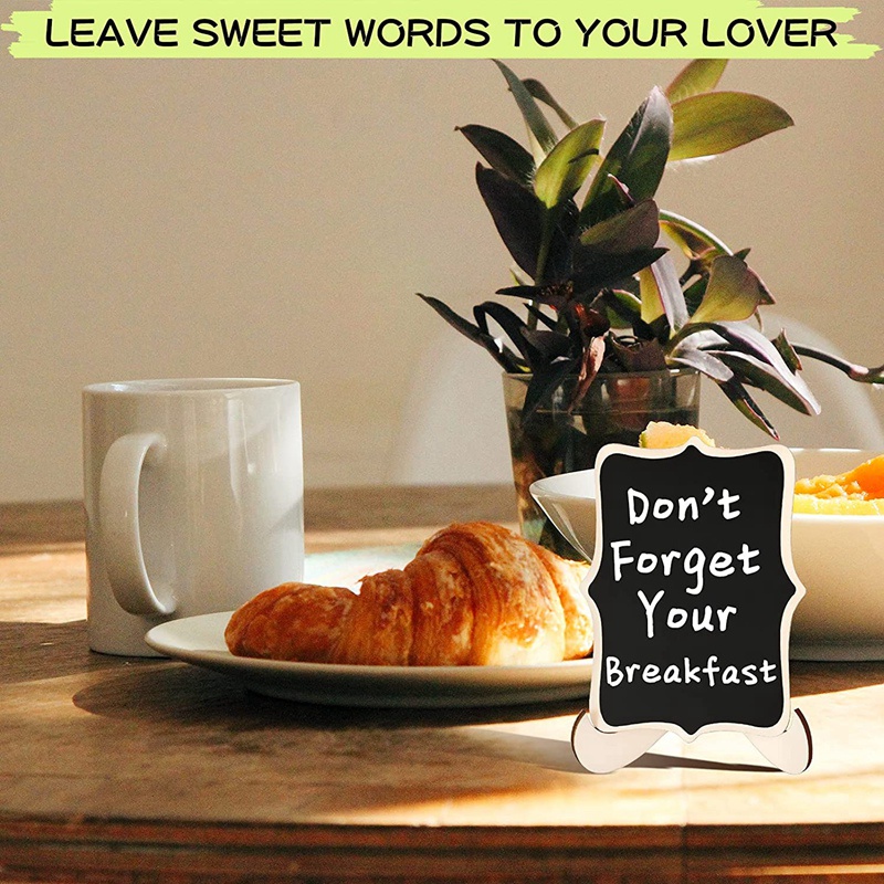 Bộ 20 Tấm Bảng Đen Viết Phấn Kèm Giá Đỡ Dành Cho Đánh Dấu Thức Ăn