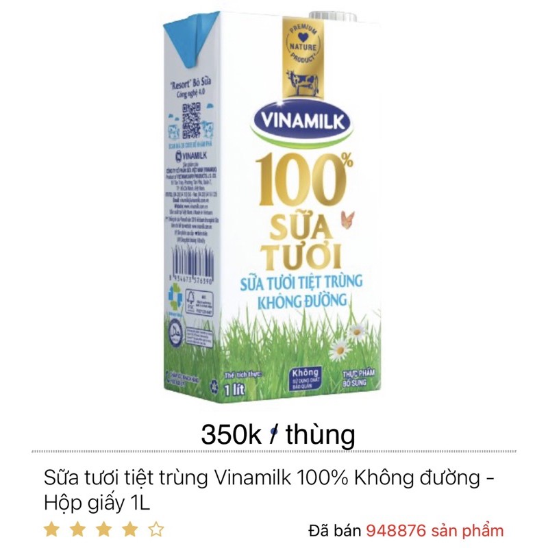 sữa tươi vinamilk 1L