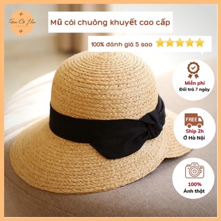 Mũ đi biển mũ cói chuông khuyết Tiệm Cô Hìn làm từ cói tự nhiên thích hợp đi du lịch, chụp ảnh ship 1h lỗi 1 đổi 1