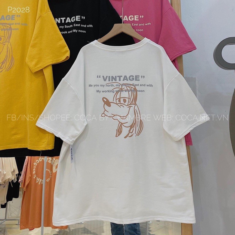 [Rẻ vô địch] Áo cotton tay lỡ unisex - Chó lông dài VINTAGE