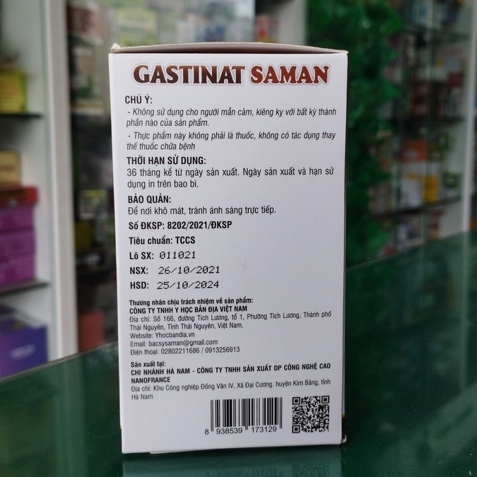 Gastinat Saman - Hỗ trợ bảo vệ niêm mạc dạ dày, giảm acid dịch vị, giảm nguy cơ viêm loét dạ dày, tá tràng