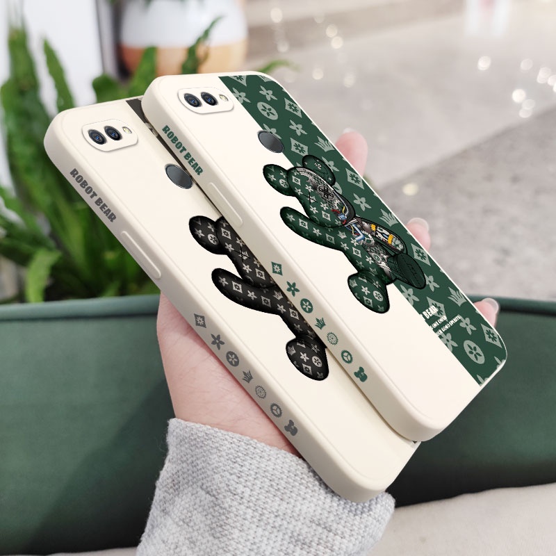 Ốp Điện Thoại Silicon Họa Tiết Chú Gấu Dễ Thương Cho OPPO A12 A12S A5S A7 A15 A15S A16 A31 2020 Reno 5 5G
