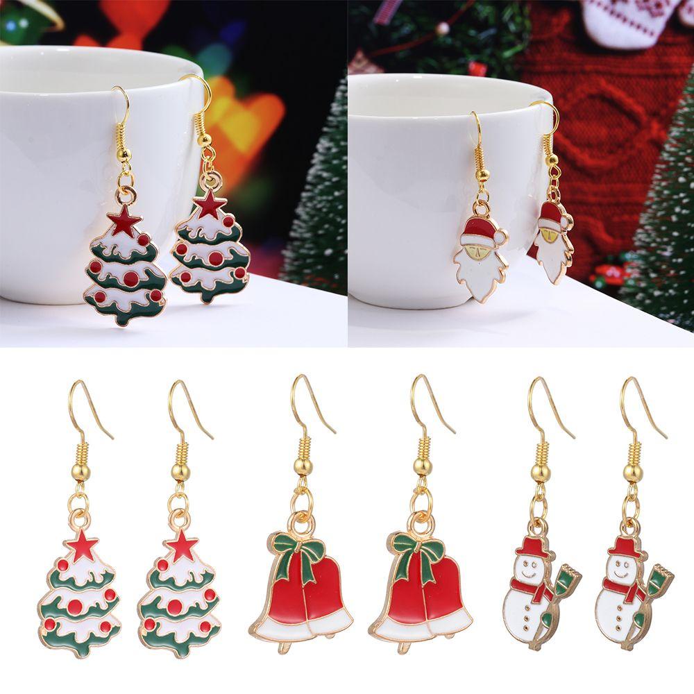 Bông Tai Hình Cây Thông Giáng Sinh Tráng Men Thời Trang