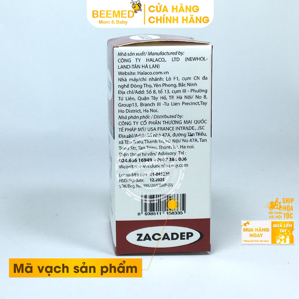 Zacadep lọ 15ml dạng nước bôi lên da, móng, tóc - giảm ghẻ, ngứa, viêm da, côn trùng đốt