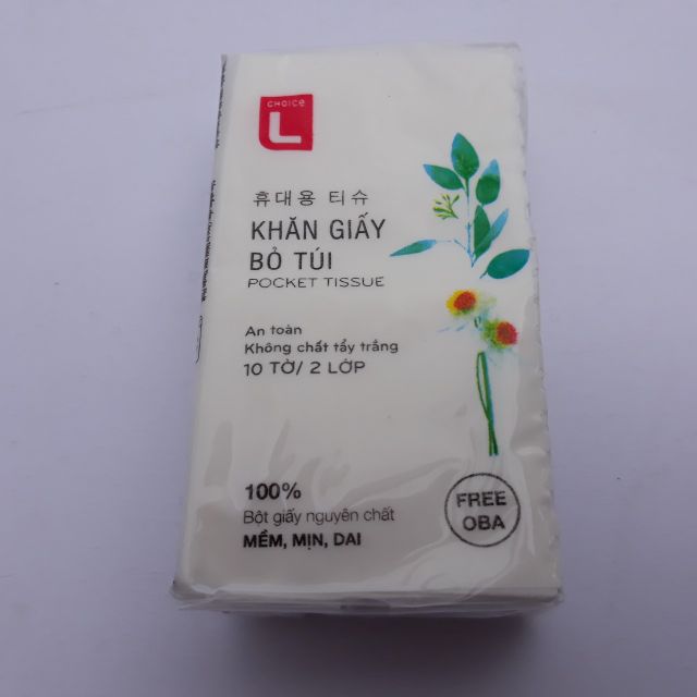 [Mã 267FMCGSALE giảm 8% đơn 500K] Khăn giấy bỏ túi (2 lớp) lotte hàn quốc (3 gói).