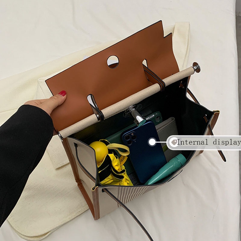 Túi đeo vai/ xách tay IELGY kẻ sọc phong cách phương tây thời trang dễ phối đồ cho nữ