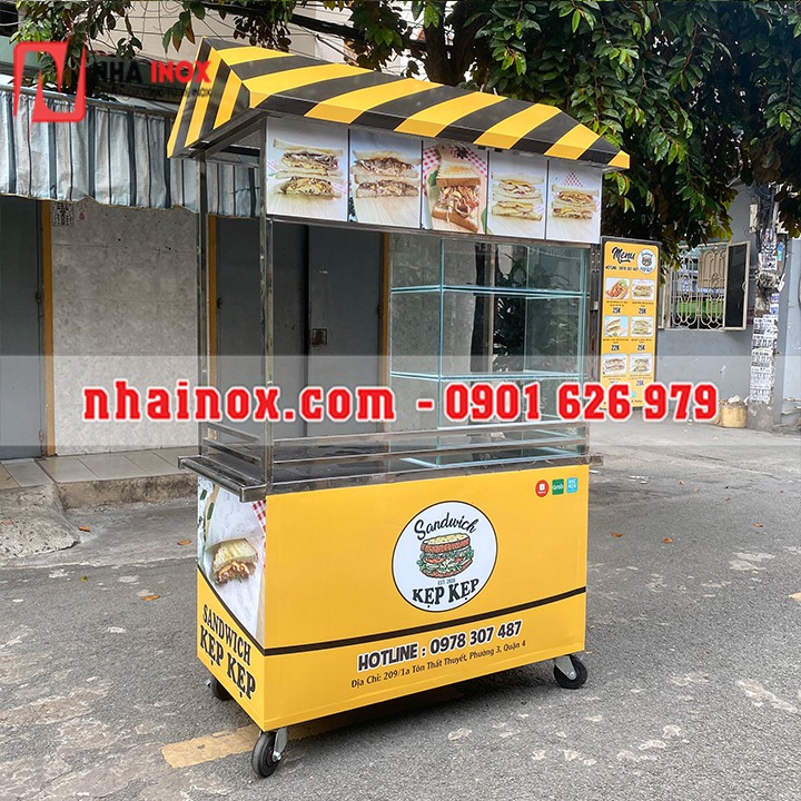 Xe bánh mì đẹp mẫu mới nhất 1m2x60x2m