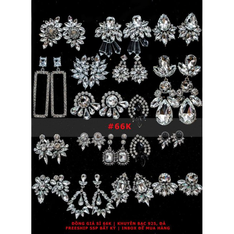 Khuyên tai đá cao cấp sáng đẹp