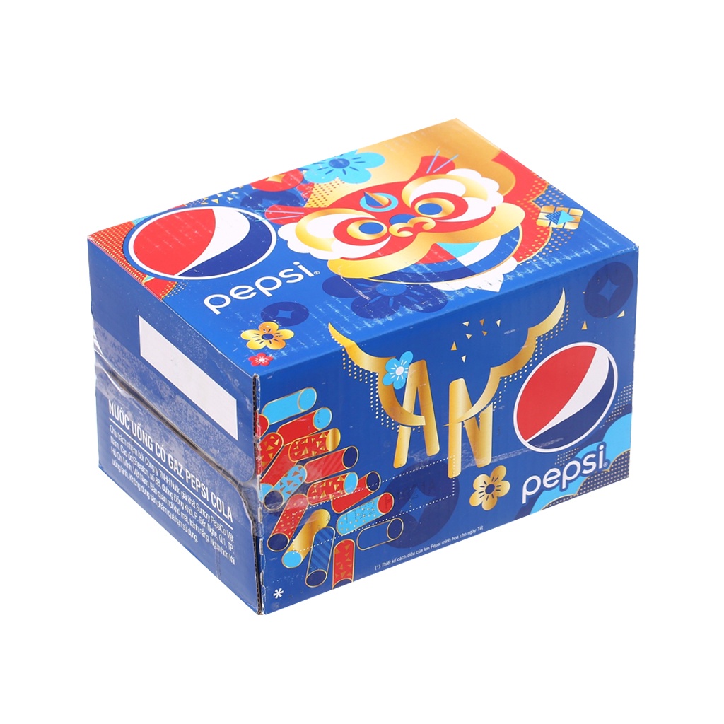 Thùng 12 lon nước ngọt Pepsi Cola 320ml