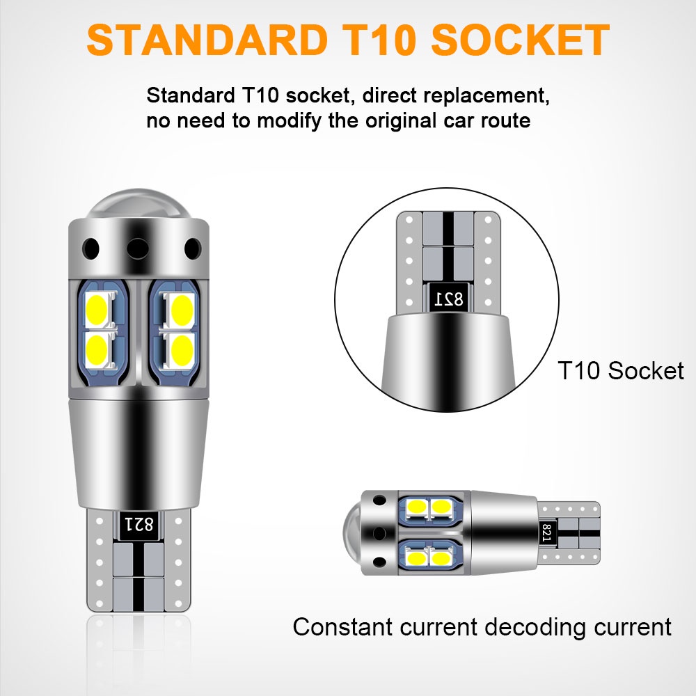 1 CÁI Xe máy Xe máy T10 Đèn biển số W5W Siêu sáng 3030 10LED T10 Nội thất ô tô Đọc sách mái vòm Ánh sáng tự động Wedge Bóng đèn đỗ xe