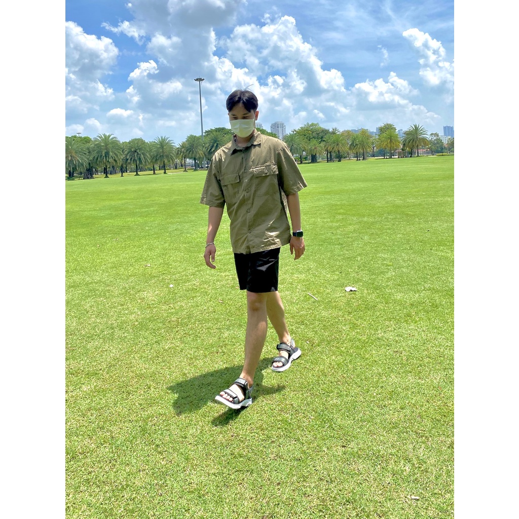 Giày Sandal Nam Nữ Unisex The BiLy Quai Ngang Dây Dù Đế Phylon Siêu Êm Nhẹ Màu Xám-BLDTMD03-Xám