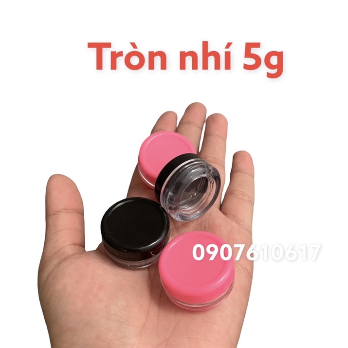 Bán lẻ hủ nhựa tròn 5g,10g chiết kem test không nắp lót