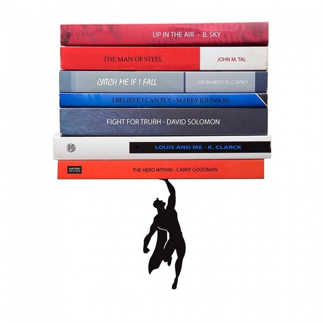 Kệ Giá Sách Tàng Hình Dính Tường Trang Trí - Có Sticker 3D Super Hero