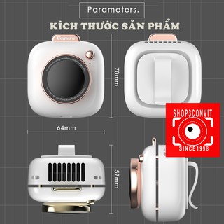 Quạt đeo cổ mini thời trang phong cách retro camera