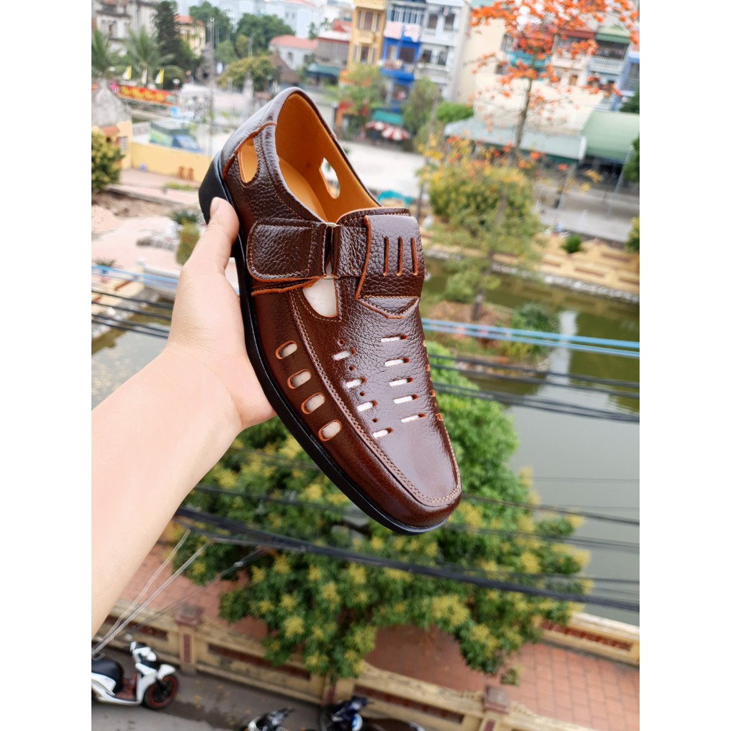 Giày lười nam, giày Rọ Nam Da Bò Cao Cấp Đế Khâu Đi Mùa Hè Thoáng Mát Êm Ái Thoái Mái Tự Nhiên - Bảo Hành 24 Tháng