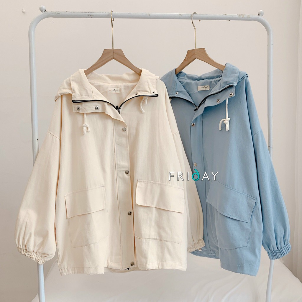 Áo khoác kaki có mũ 2 lớp chất liệu đẹp form rộng oversize Friday | BigBuy360 - bigbuy360.vn