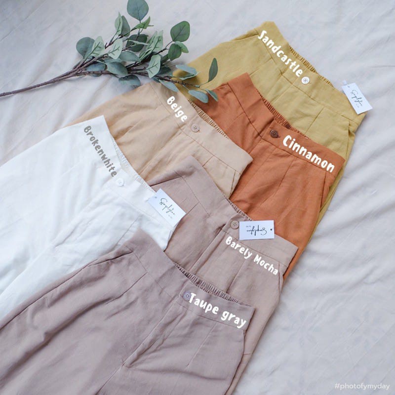 Trexus - ZEC Quần Dài / Quần Dài Dáng Ôm / Quần Dài Túm Ống Quần Dài Đơn Giản / Quần Culottes Mới Nhất Cho Nữ / Quần Culottes