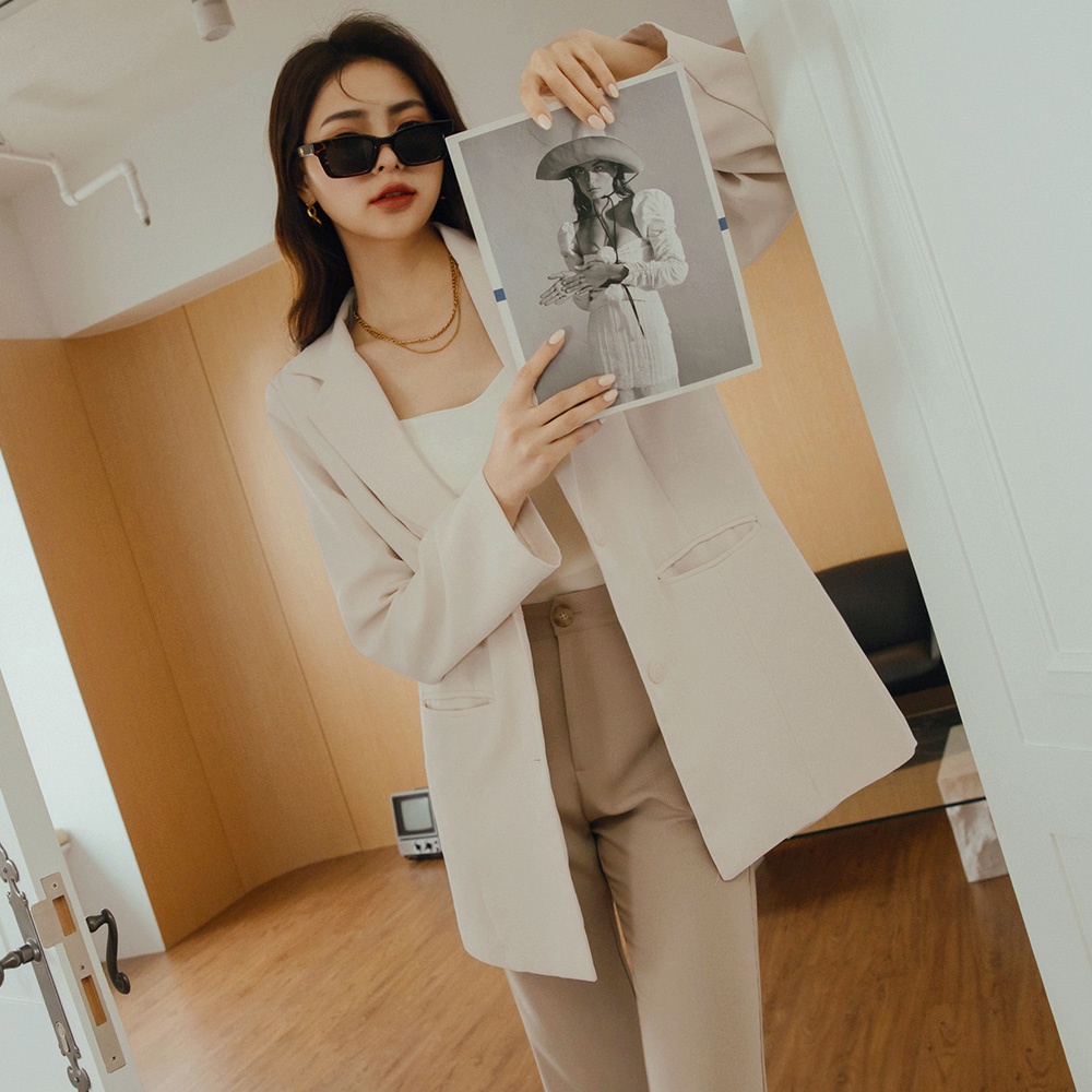 Áo blazer vạt chéo lưng có đệm vai  nữ Air Space Lady 2211826001