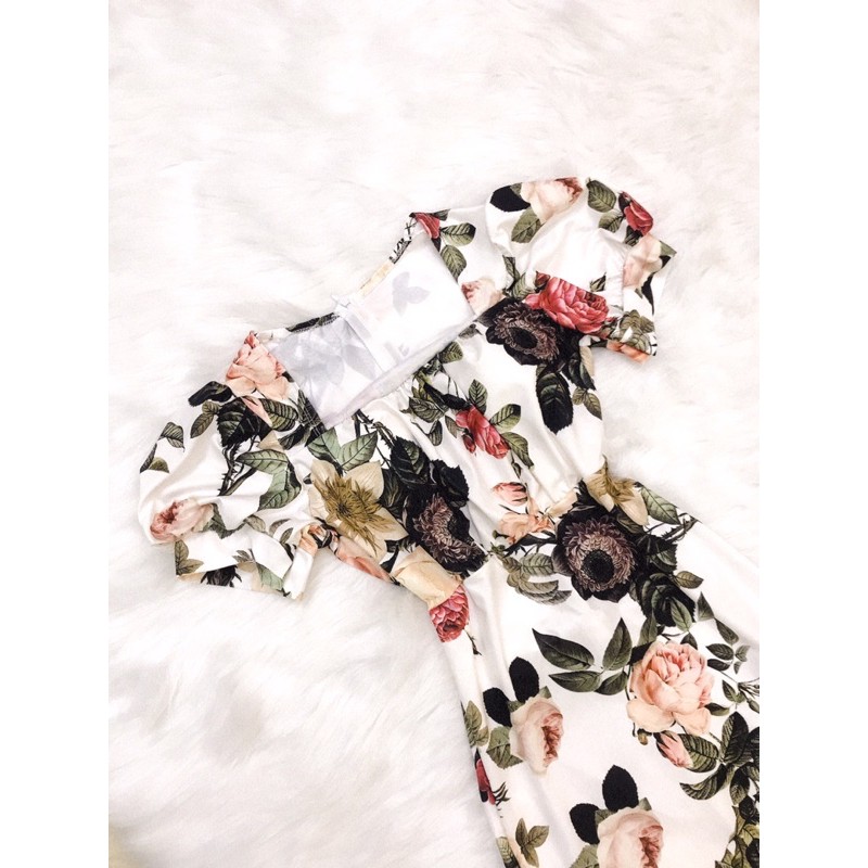 Đầm body họa tiết in hoa 3D nhún ngực xinh  lung linh kèm hình thật