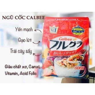 [Mã 88FMCGSALE1 giảm 10% đơn 250K] Ngũ Cốc Calbee vị Trái Cây gói đỏ 750g hàng Nhật Bản