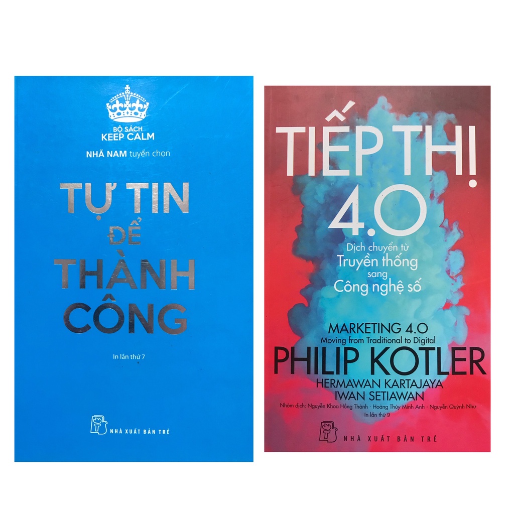 Sách - Combo Tiếp thị 4.0 dịch chuyển từ truyền thông sang công nghệ số + Tự tin để thành công