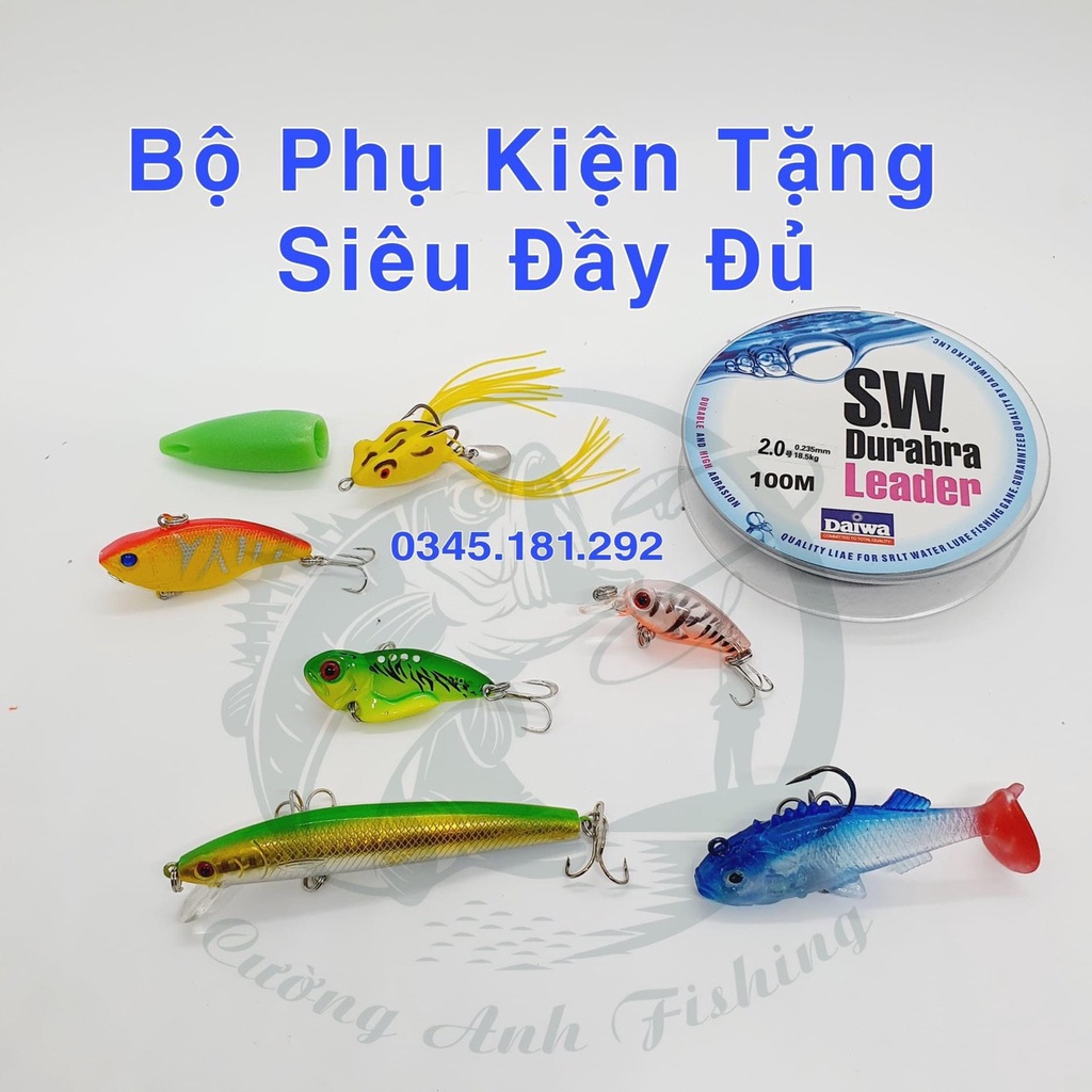 Bộ Cần câu M2  1 ngọn lure Wolverine Đỏ Đứng   Thế giới đồ câu lure CL19