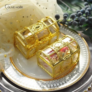 Hộp đựng kẹo hình dạng rương kho báu làm bằng nhựa trong suốt chất lượng cao