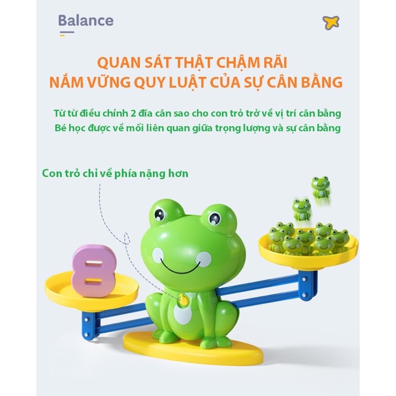 Cân toán học cho bé, đồ chơi giáo dục sớm cho trẻ hứng thú với toán học, hình động vật dễ thương