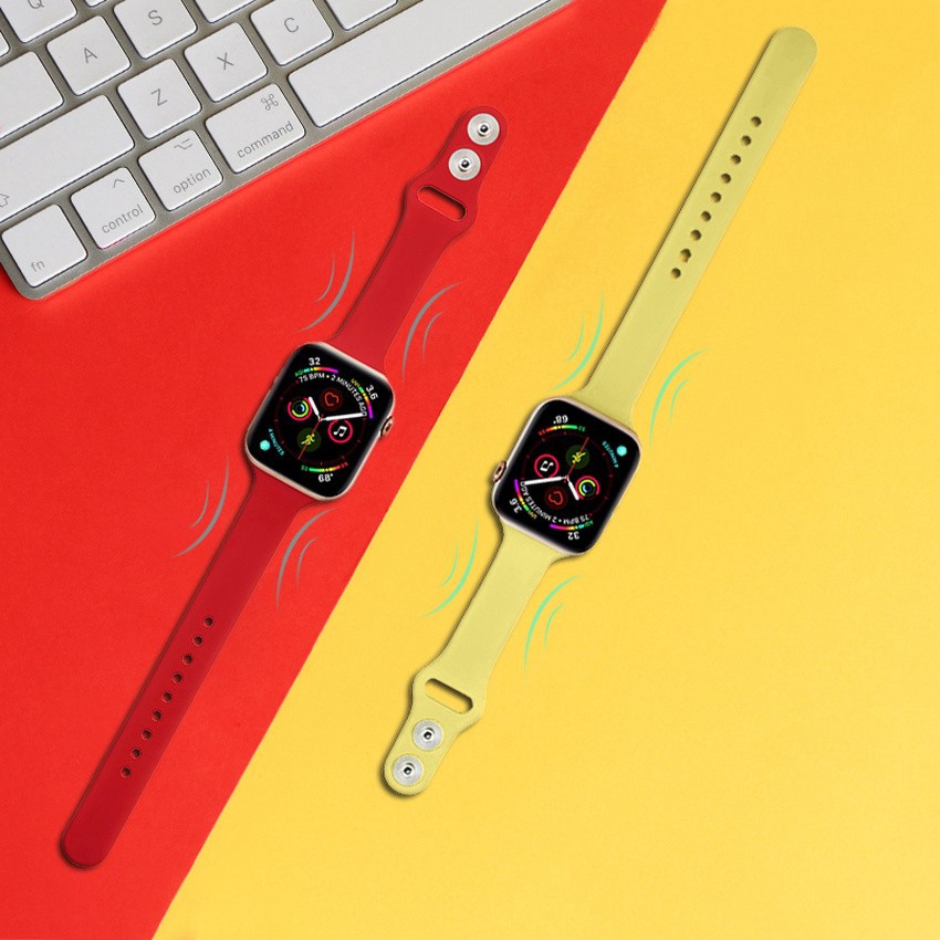 Dây Silicone Mỏng Dành Cho Đồng Hồ Thông Minh iWatch Series 8 7 6 Se 5 4 3 2 1 41mm 45mm 44mm 42mm 38mm 40mm