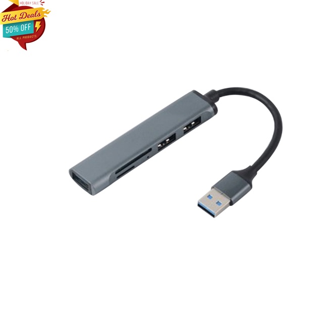 Bộ Chia Cổng Usb 3.0 Type-c 5 Trong 1 Bằng Hợp Kim Nhôm Cho Máy Tính