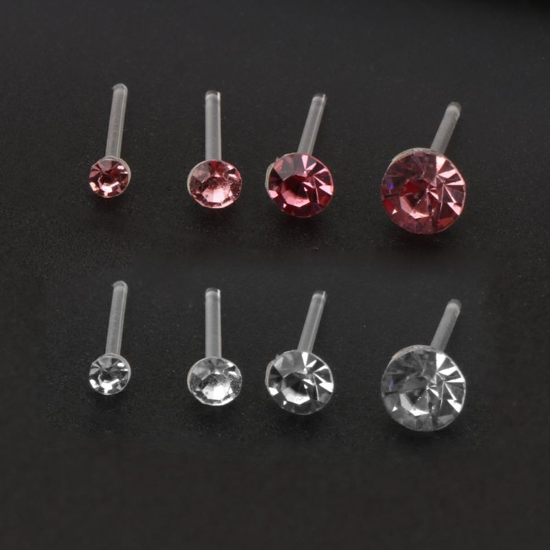 Set 20 đôi khuyên tai đính đá nhiều màu sắc bằng nhựa chống dị ứng an toàn khi sử dụng