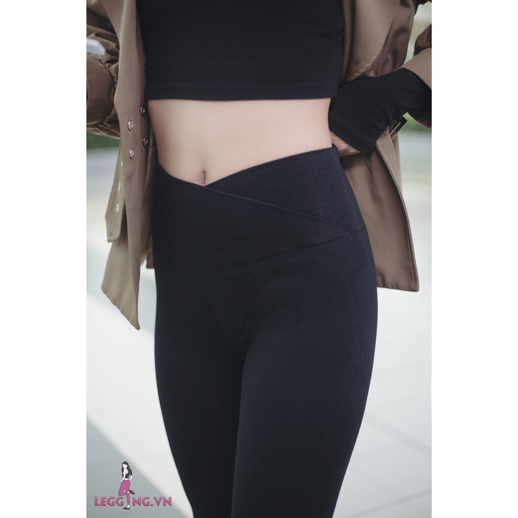 Quần Legging Nữ Cạp Cao Cotton Mềm Nâng Mông Gọn Eo Dài Chân [Video Mẫu Mặc + Ảnh Thật]
