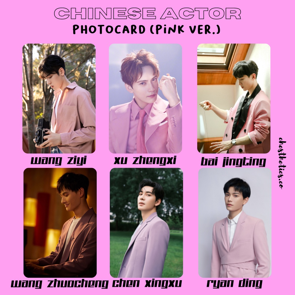 [ CHINA ACTOR ] Ảnh Card Bo Góc Diễn Viên Nam Trung Quốc - Chủ Đề Màu Hồng Pink [ PHOTOCARD ]