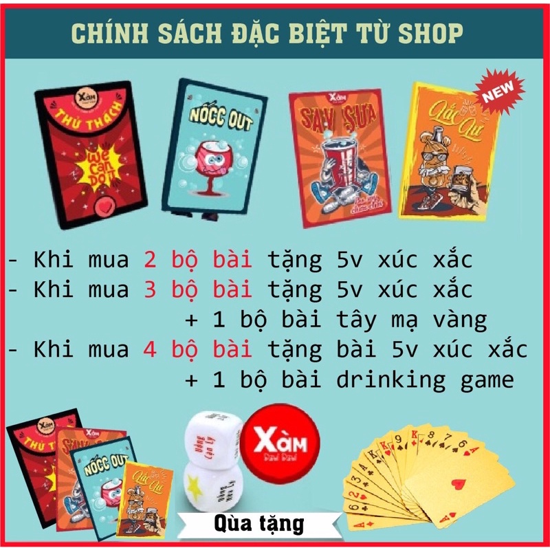 Bộ Bài Uống Bia Rượu NỐC OUT 60 Lá  Bản Đặc Biệt  Bài Drinking Game Dành Cho Team Chuếnh Choáng _ Xàm Shop.