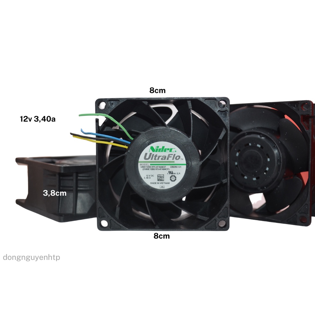 QUẠT TẢN NHIỆT 12v 3,40A ĐỘNG CƠ PHẢN LỰC SIÊU MẠNH MẼ