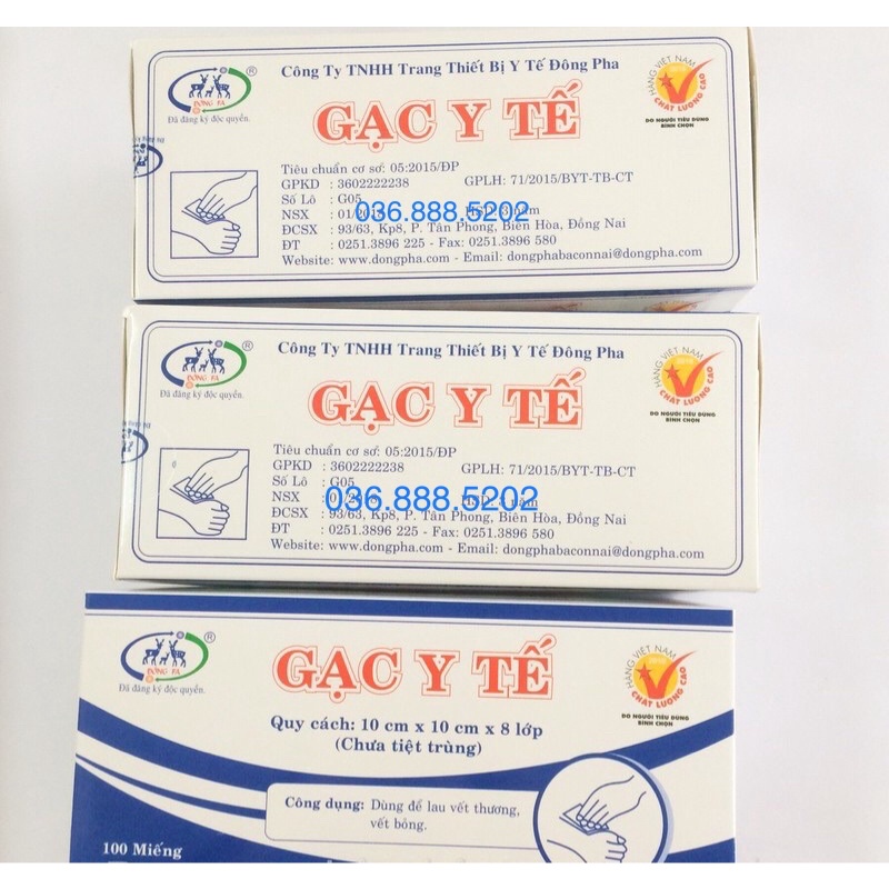 Gạc Y tế Đông Fa - Gạc Đắp Mặt Nạ Dùng Cho Spa (Hộp 100 miếng)