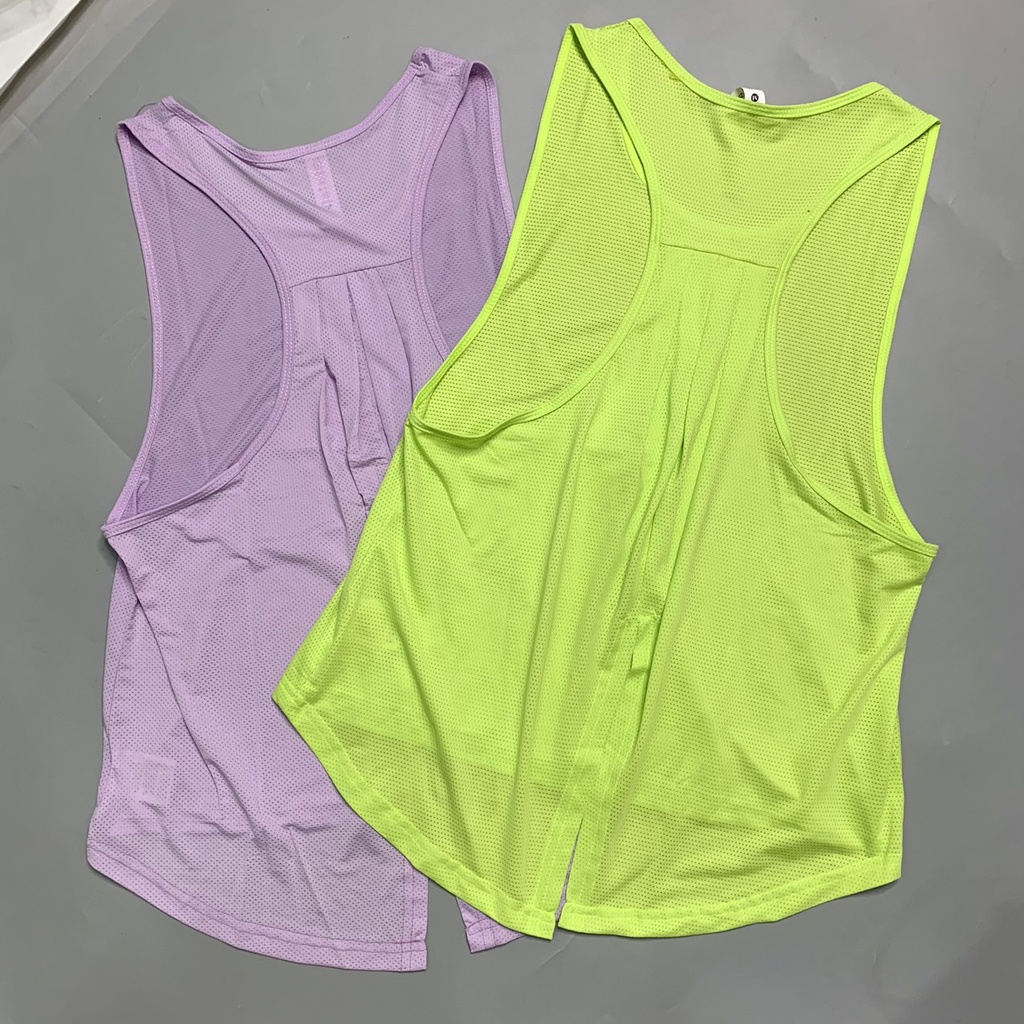 ÁO TANKTOP TẬP GYM YOGA NỮ VẢI LƯỚI KIM XẺ TÀ