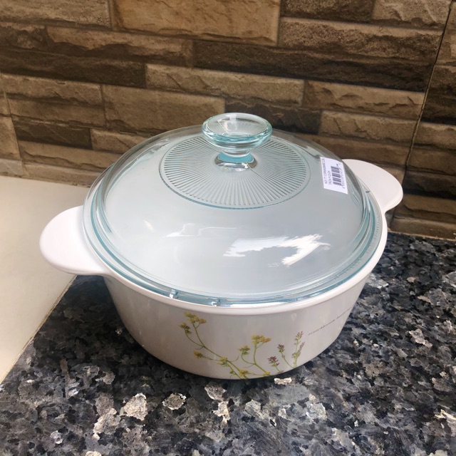 Nồi thủy tinh tròn Pháp Corningware P-12-22-EH European Herbs 1.25L-2.25L