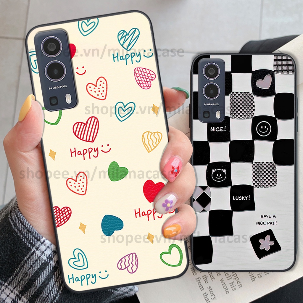 Ốp Vivo Y72 5G in hình caro trái tim siêu đẹp, siêu nét đầy phong cách cá tính