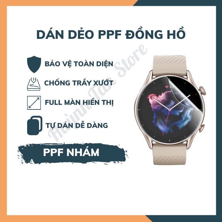 [Mua 1 tặng 1]Dán dẻo PPF Xiaomi Amazfit GTR 3 full hiển thị ,chống trầy xướt tốt, cảm ưng mượt, siêu mỏng boa cạnh cong