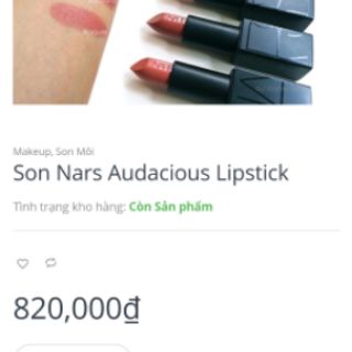 Son Nars aucadious chuẩn auth (show bill đầy đủ)