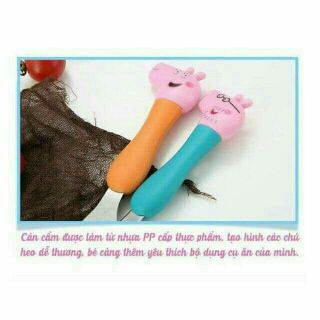 Bộ thìa dĩa inox heo peppa cho bé