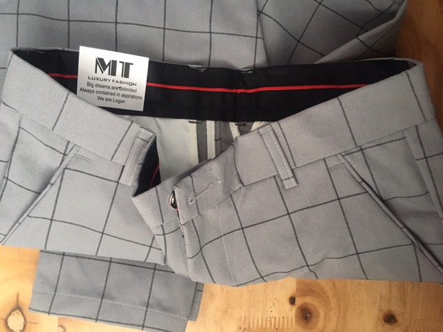 Quần Tây Caro Xám Ống Côn Hình Thật Giá Rẻ