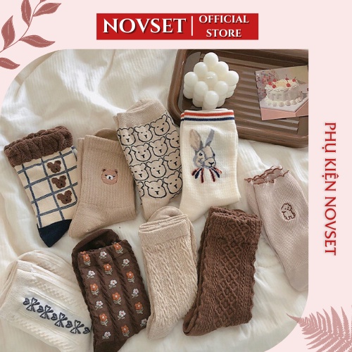 Tất nữ cổ cao phong cách vintage đáng yêu vớ nữ cổ cao kiểu dáng THỔ CẨM [10Cẩm ] [ MÃ A702 ]