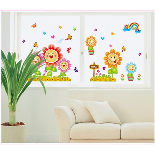 Decal trang trí Hoa Mặt Trời vui vẻ-K53