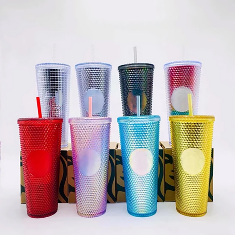 Bình Giữ Nhiệt Cao Cấp Starbucks Nước Ly Nhựa Có Ống Hút 473Ml/710Ml Trong Suốt Có Thể Tái Sử Dụng