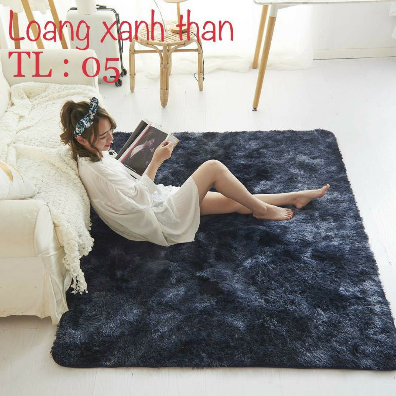 Thảm Lông Loang Trải Sàn Lông Dầy Hàng Đẹp 2020  Mặt Sau Chồng trơn trượt