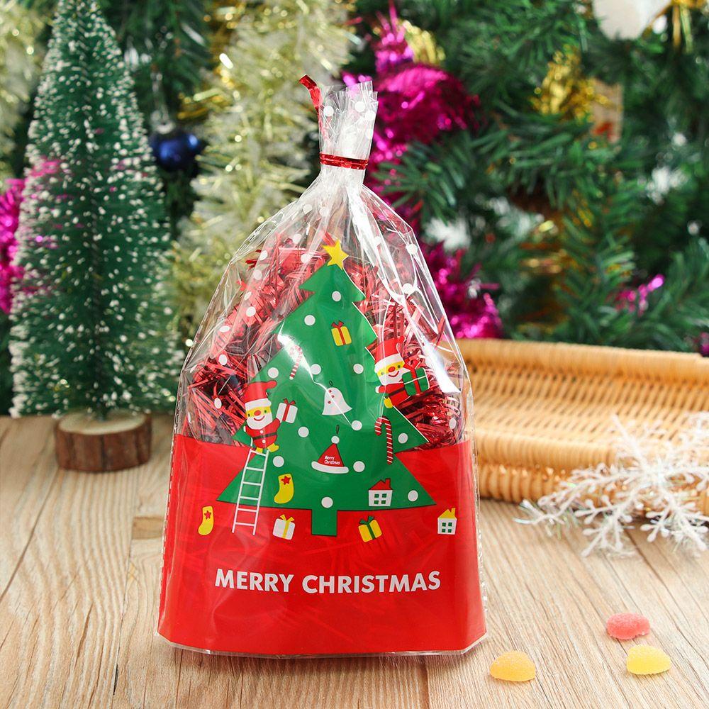 Bộ 50 Túi Đựng Kẹo Họa Tiết Ông Già Noel Dùng Trang Trí Giáng Sinh