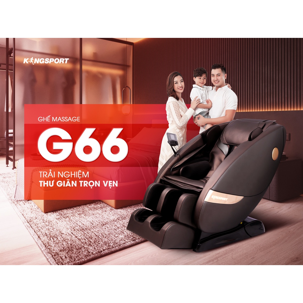 Ghế massage KINGSPORT G66 - Ghế mát xa toàn thân đa năng, nhiệt lưng lưu thông khí huyết